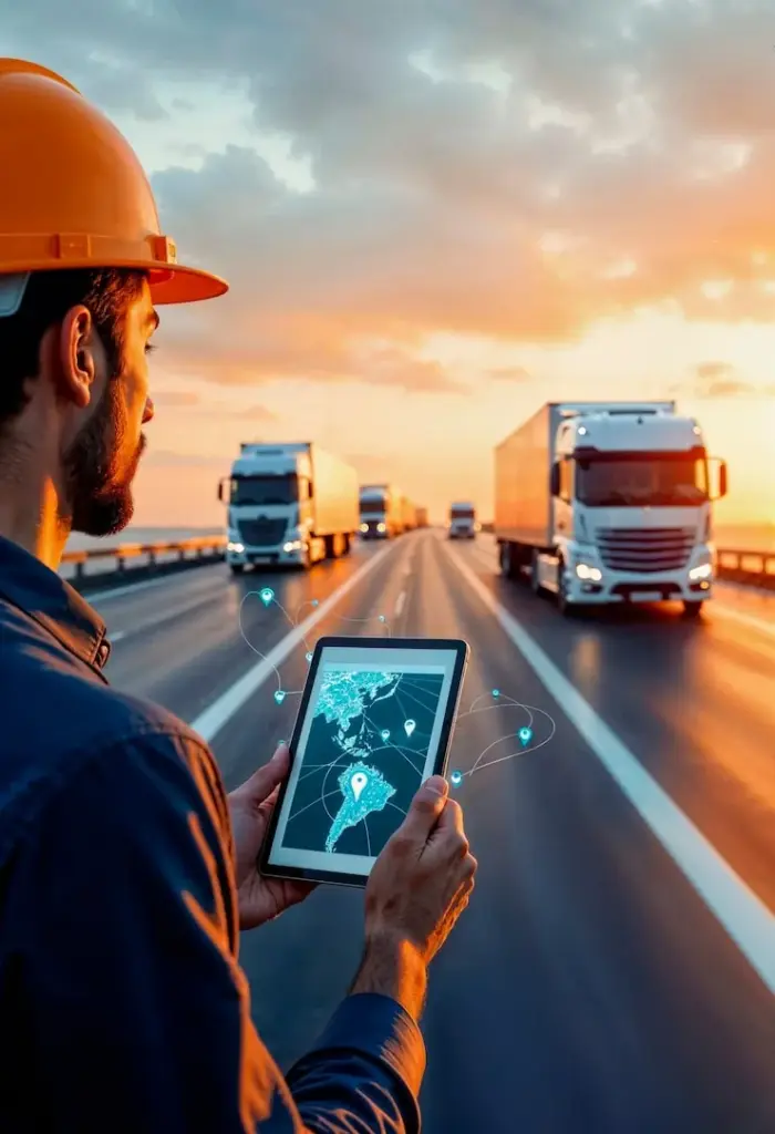 transporte rodoviário de carga com rastreamento